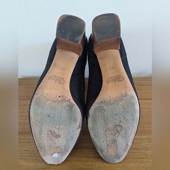 Chloe Suede Booties 35 1/2 / 5.5 Whimsigoth Witchy Romantic Dark Academia Chic - Picture 8 of 9